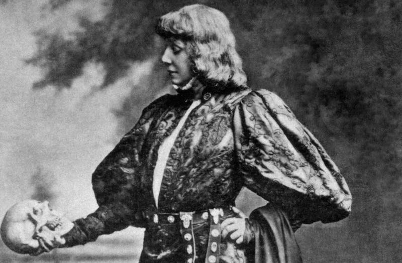 Sarah Bernhardt playing Hamlet