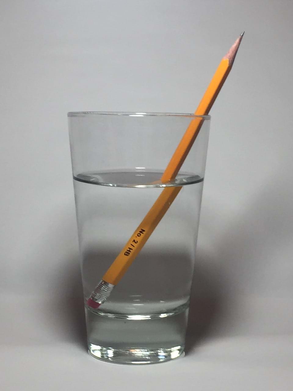 Pencil in water showing refraction