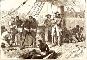 Slaves arriving on a ship