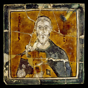 Damaged icon of Christ