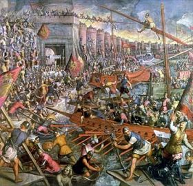 Painting of fall of Constantinople