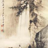 Chinese painting waterfall