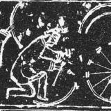 Ancient Chinese drawing of a wheelwright